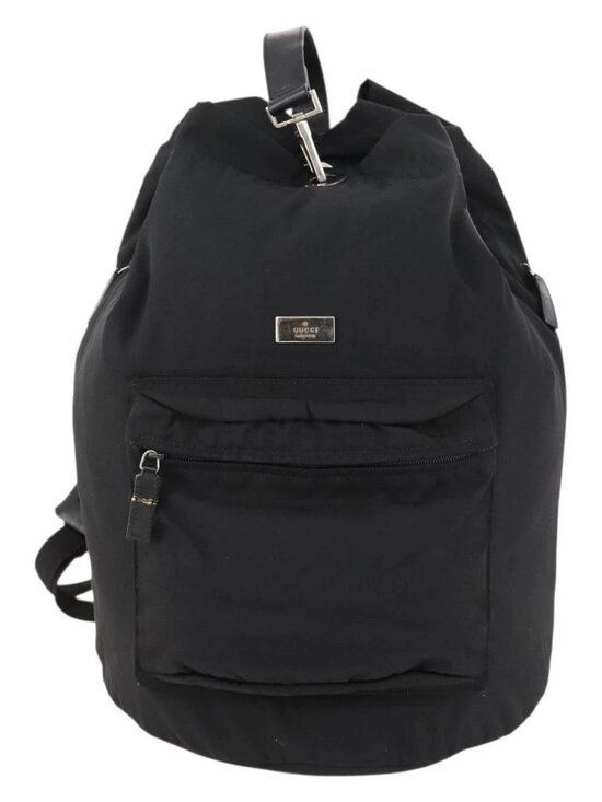 GUCCI Backpack Nylon Black Silver 019 0585 Auth bs33437 main image 9
